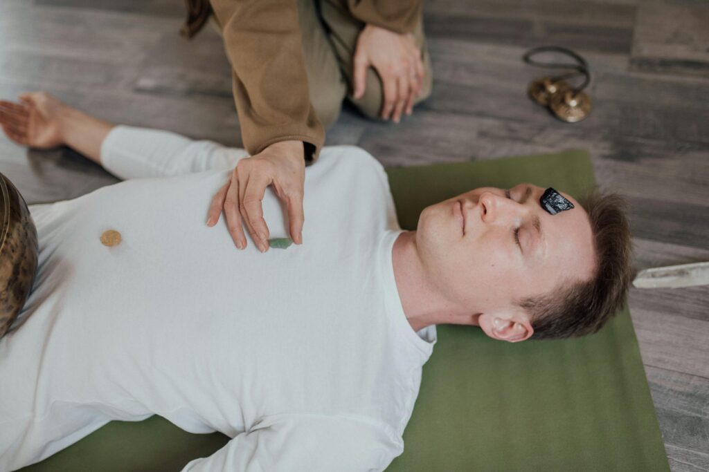 An individual participating in treatments that help with stress management in recovery.